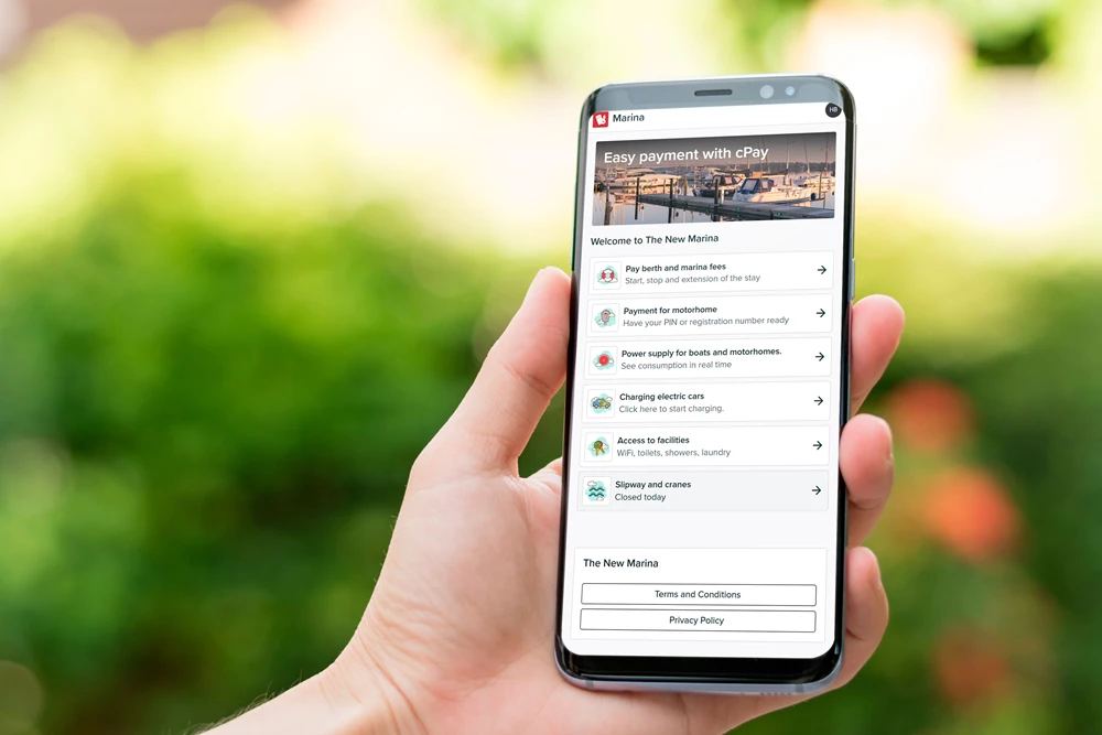 Online harbour payment and digital guest service with the cPay harbour app