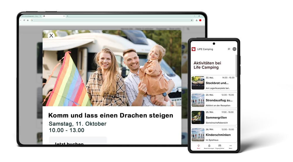 Digitaler Aktivitätenkalender integriert in Ihr Buchungssystem Digitaler Aktivitätenkalender integriert in Ihr Buchungssystem