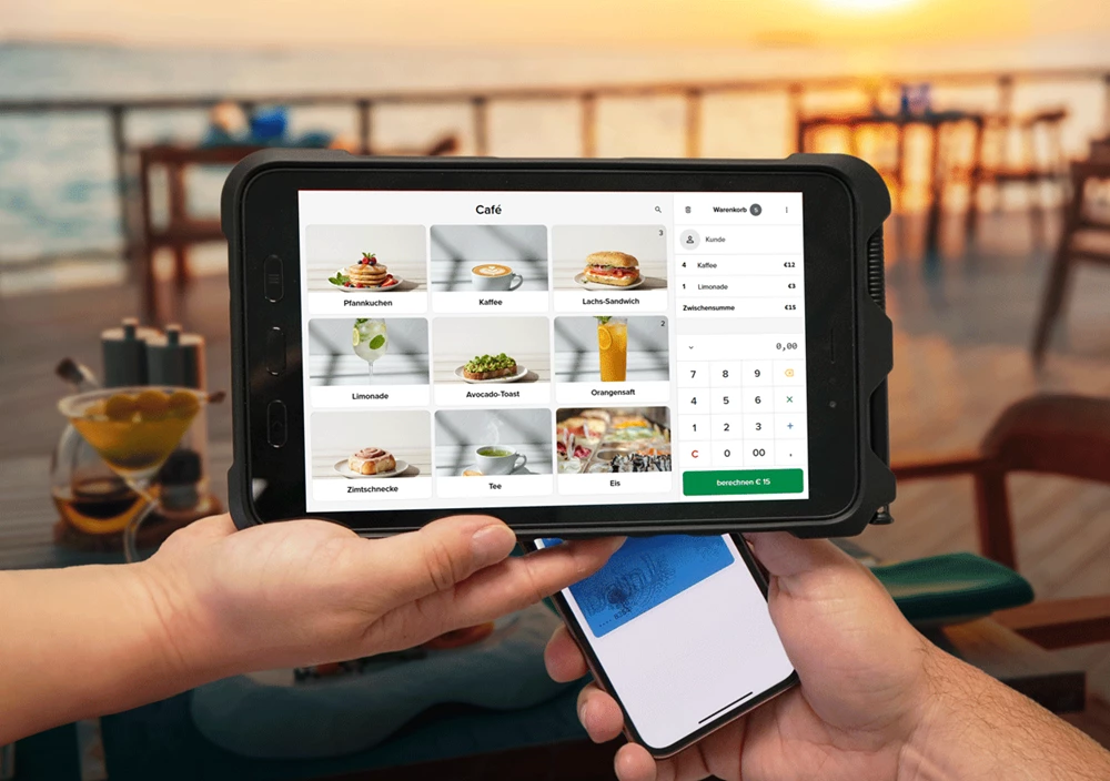 All-in-One mobiles POS-Tablet mit integriertem Bezahlterminal