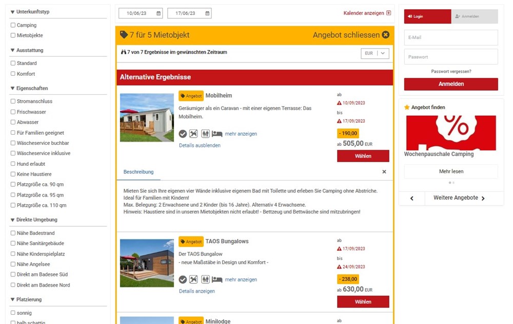 Inspirieren Sie den Gast mit Angeboten, Aktionen, Pauschalreisen und Last-Minute-Angeboten